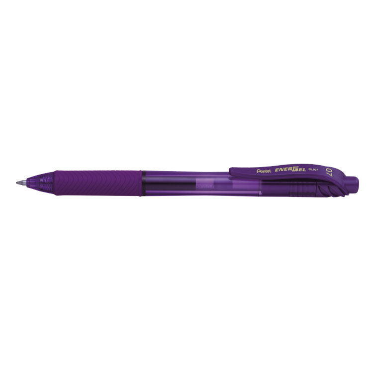 Pentel Energel X Gel Retractable Gel Rollerball Pen 0.7mm Tip 0.35mm Line Violet (Pack 12) - BL107-VX - ONE CLICK SUPPLIES