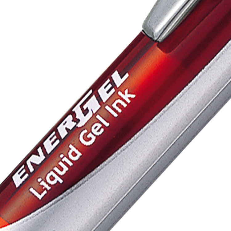 Pentel Energel XM Retractable Gel Rollerball Pen 0.7mm Tip 0.35mm Line Red (Pack 12) - BL77-BO - ONE CLICK SUPPLIES