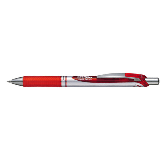 Pentel Energel XM Retractable Gel Rollerball Pen 0.7mm Tip 0.35mm Line Red (Pack 12) - BL77-BO - ONE CLICK SUPPLIES