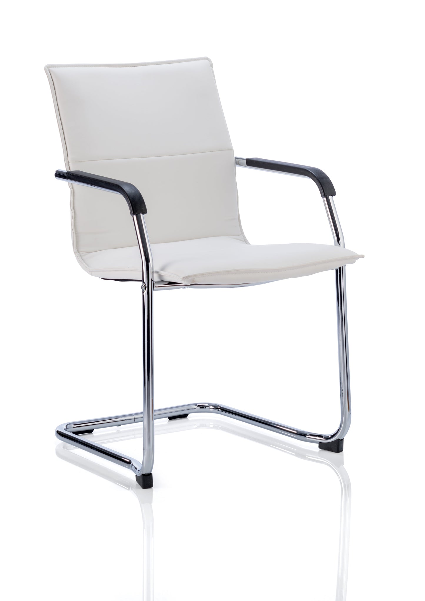 Echo Cantilever Chair White Soft Bonded Leather BR000038 - ONE CLICK SUPPLIES