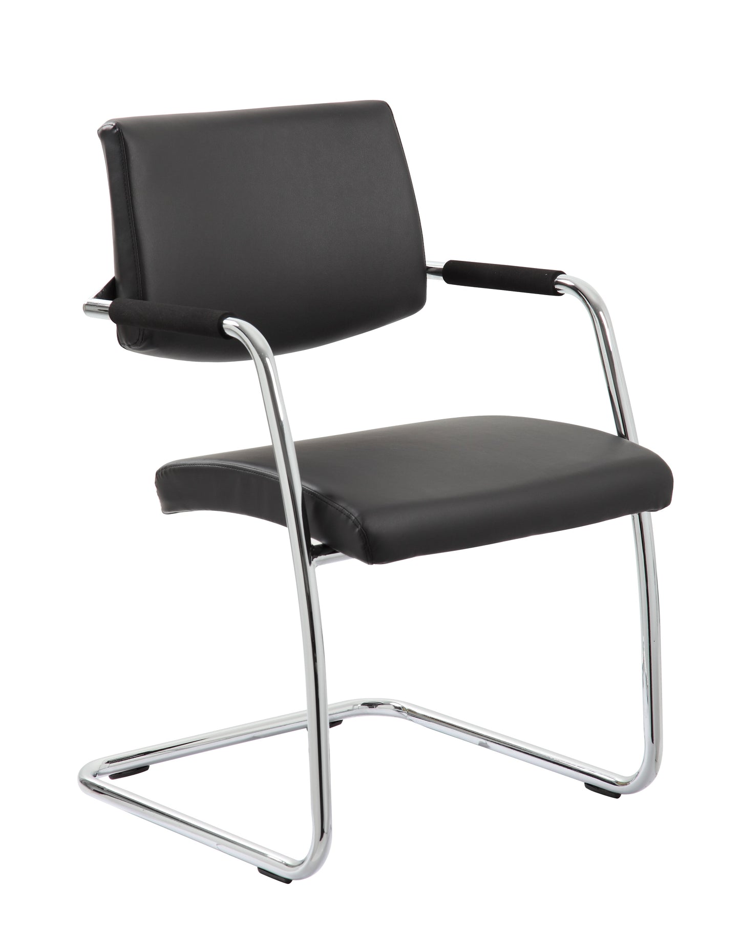 Havanna Visitor Chair Black Leather BR000050 - ONE CLICK SUPPLIES