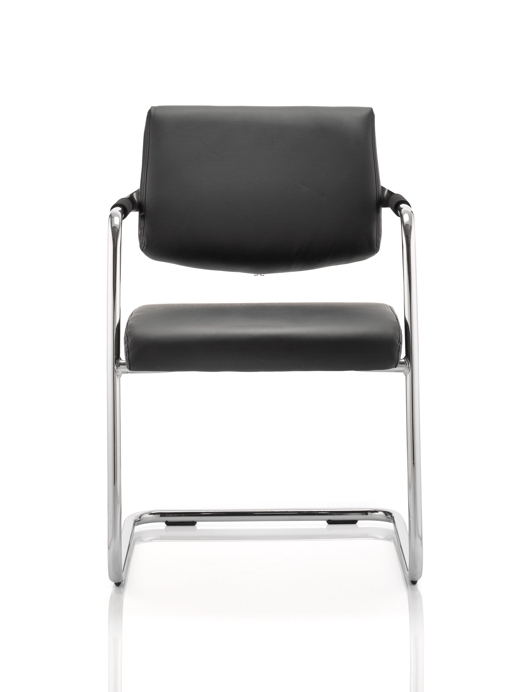 Havanna Visitor Chair Black Leather BR000050 - ONE CLICK SUPPLIES