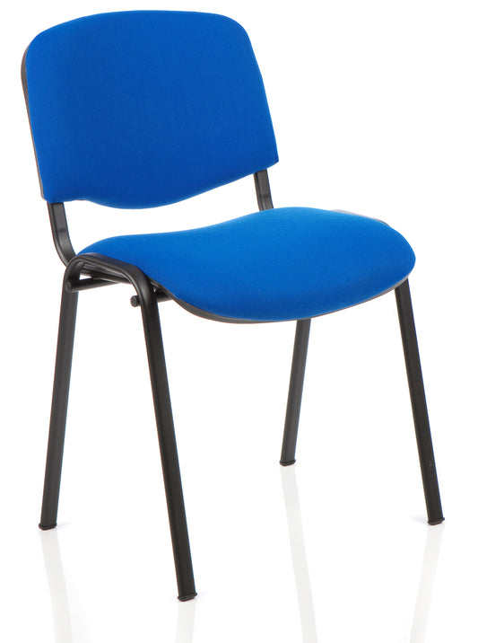 ISO Stacking Chair Blue Fabric Black Frame BR000057 - ONE CLICK SUPPLIES