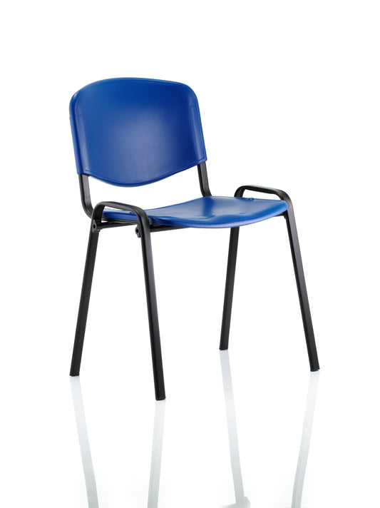 ISO Stacking Chair Blue Poly Black Frame BR000058 - ONE CLICK SUPPLIES