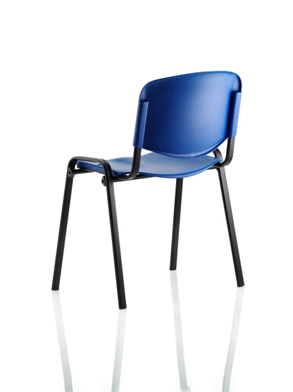 ISO Stacking Chair Blue Poly Black Frame BR000058 - ONE CLICK SUPPLIES