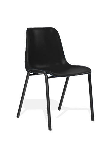 Polly Stacking Visitor Chair Black Polypropylene BR000202 - ONE CLICK SUPPLIES