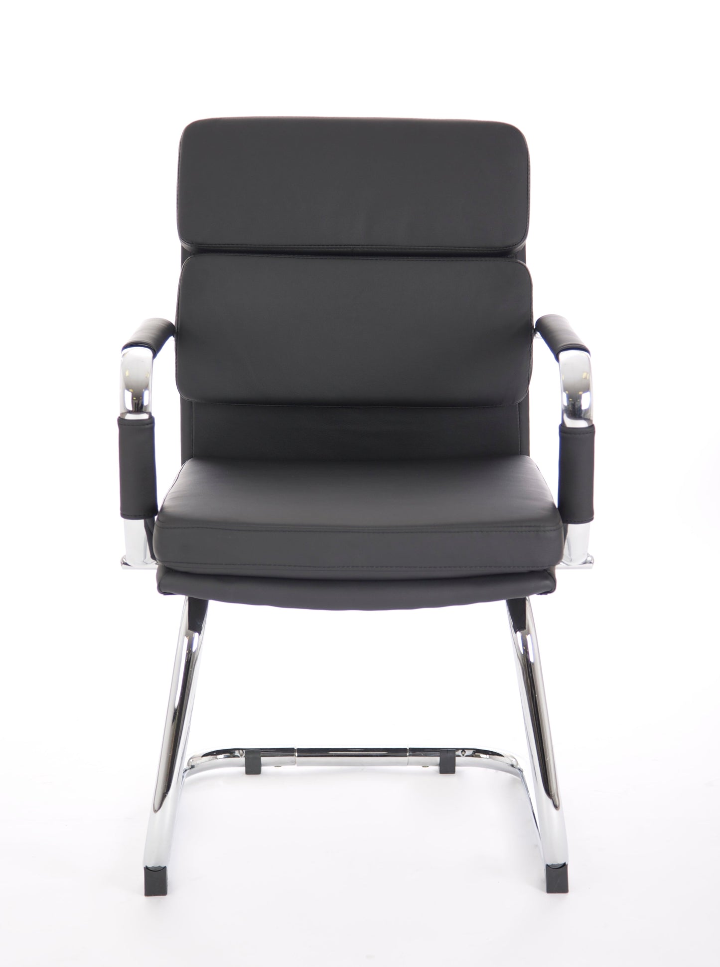 Advocate Visitor Chair Black Soft Bonded Leather With Arms BR000206 - ONE CLICK SUPPLIES