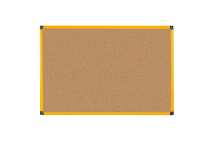 Bi-Office Ultrabrite Cork Noticeboard Yellow Aluminium Frame 600x900mm - CA0311721 - ONE CLICK SUPPLIES