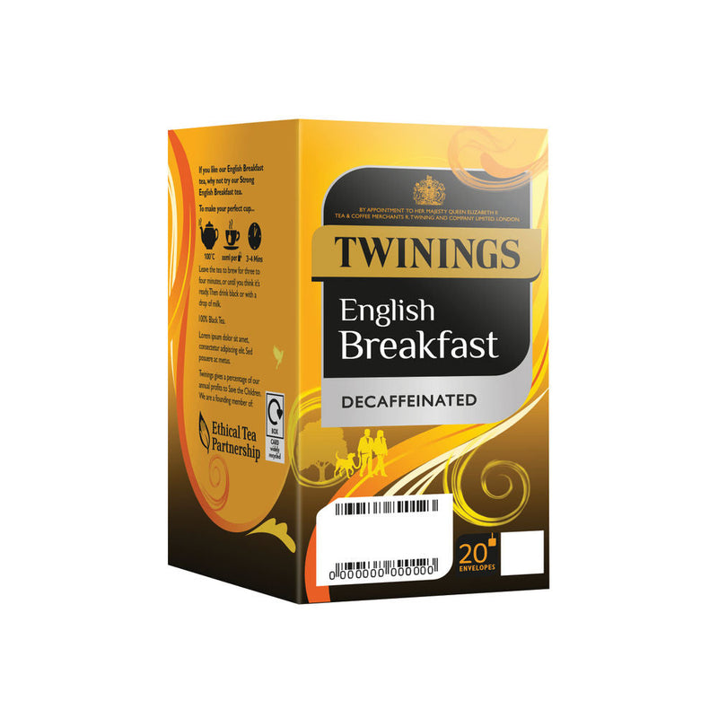 Twinings English Breakfast Decaf Enveloped 20's - ONE CLICK SUPPLIES