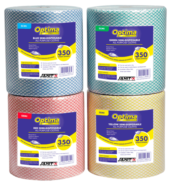 Ramon Hygiene Optima All Purpose, Non Woven Cloth Roll 350 Sheet {Blue} - ONE CLICK SUPPLIES