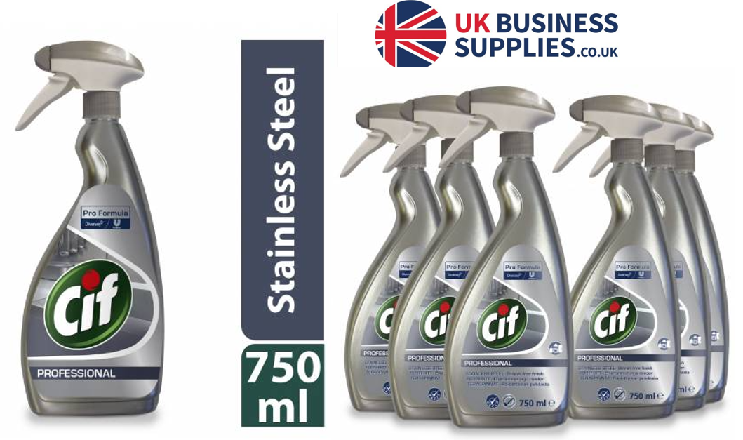 Cif Pro-Formula Stainless Steel and Glass Cleaner 750ml - ONE CLICK SUPPLIES