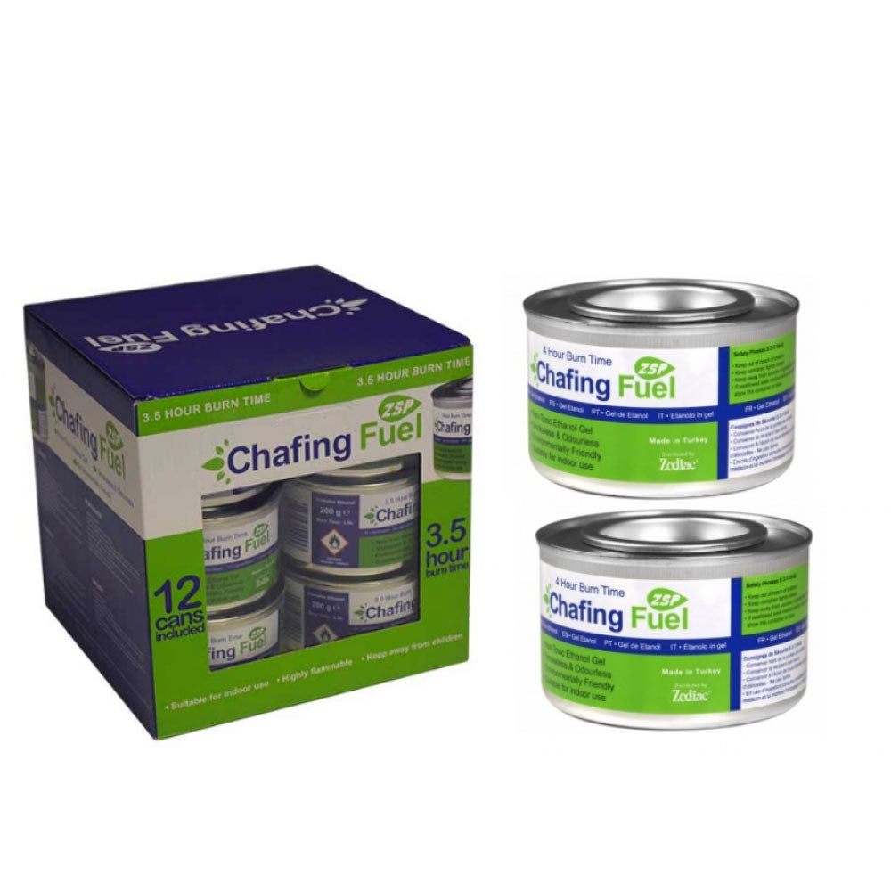 Chafing "Ethanol" Fuel 3.5hrs 12 Tins Non-toxic {Indoor & Outdoor} - ONE CLICK SUPPLIES