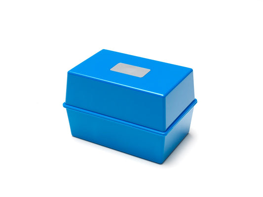 ValueX Deflecto Card Index Box 8x5 inches / 203x127mm Blue - CP012YTBLU - ONE CLICK SUPPLIES