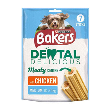 Bakers Dental Delicious Chicken 6 x 200g Dog Treats 7 Sticks - ONE CLICK SUPPLIES