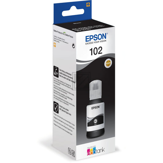 Epson 102 Ink Bottle EcoTank Pigment Black C13T03R140 - ONE CLICK SUPPLIES