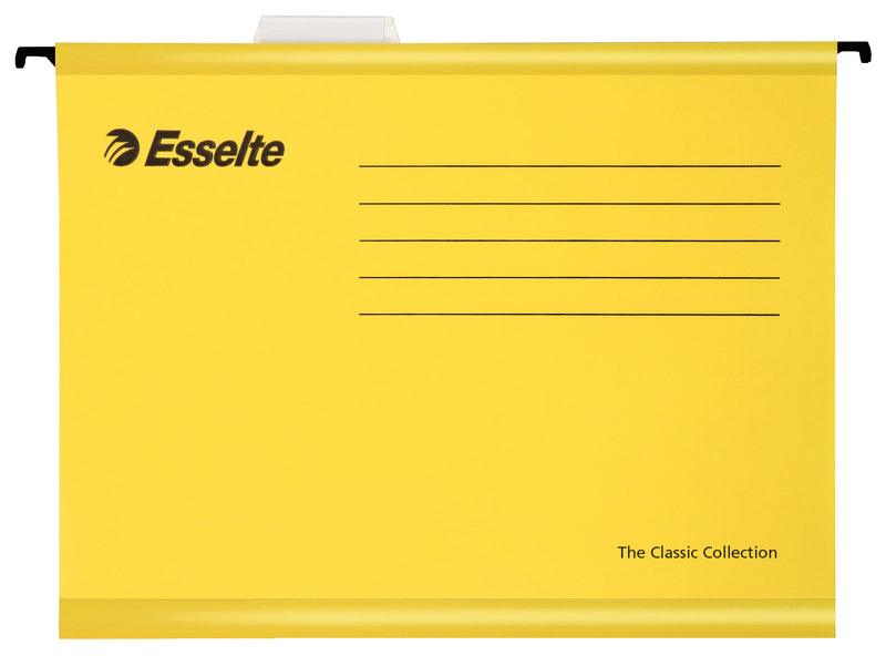 Esselte Classic A4 Suspension File Board 15mm V Base Yellow (Pack 25) 90314 - ONE CLICK SUPPLIES