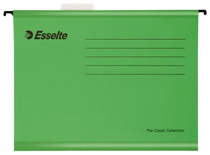 Esselte Classic A4 Suspension File Board 15mm V Base Green (Pack 25) 90318 - ONE CLICK SUPPLIES