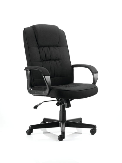 Moore Executive Fabric Chair Black with Arms EX000043 - ONE CLICK SUPPLIES