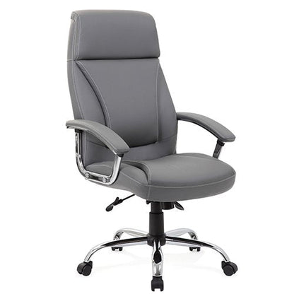 Penza Executive Chair Grey Leather EX000195 - ONE CLICK SUPPLIES