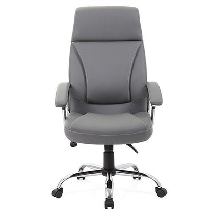 Penza Executive Chair Grey Leather EX000195 - ONE CLICK SUPPLIES