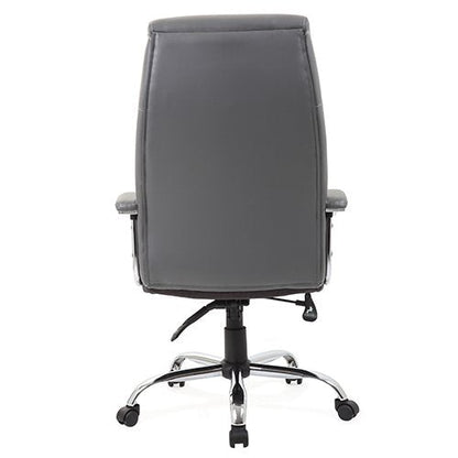 Penza Executive Chair Grey Leather EX000195 - ONE CLICK SUPPLIES