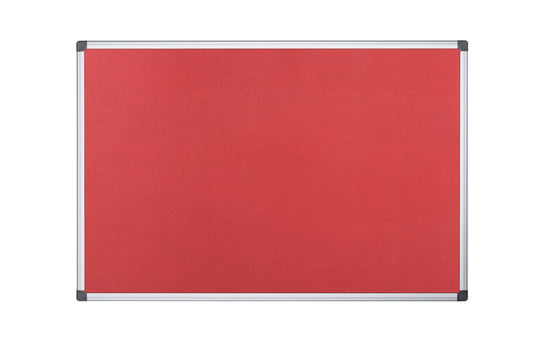 Bi-Office Maya Red Felt Noticeboard Aluminium Frame 600x450mm - FA0246170 - ONE CLICK SUPPLIES