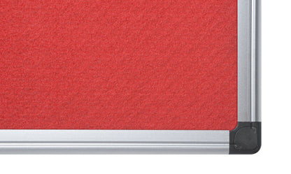 Bi-Office Maya Red Felt Noticeboard Aluminium Frame 900x600mm - FA0346170 - ONE CLICK SUPPLIES