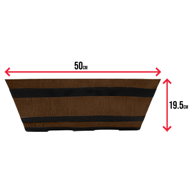 Fixtures Barrel Design Light Brown Trough 50cm x 25.5cm x 19.5cm - ONE CLICK SUPPLIES