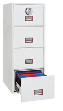 Phoenix Vertical Fire File 4 Drawer Filing Cabinet Electronic Lock White FS2254E - ONE CLICK SUPPLIES