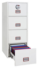 Phoenix Vertical Fire File 4 Drawer Filing Cabinet Electronic Lock White FS2254E - ONE CLICK SUPPLIES