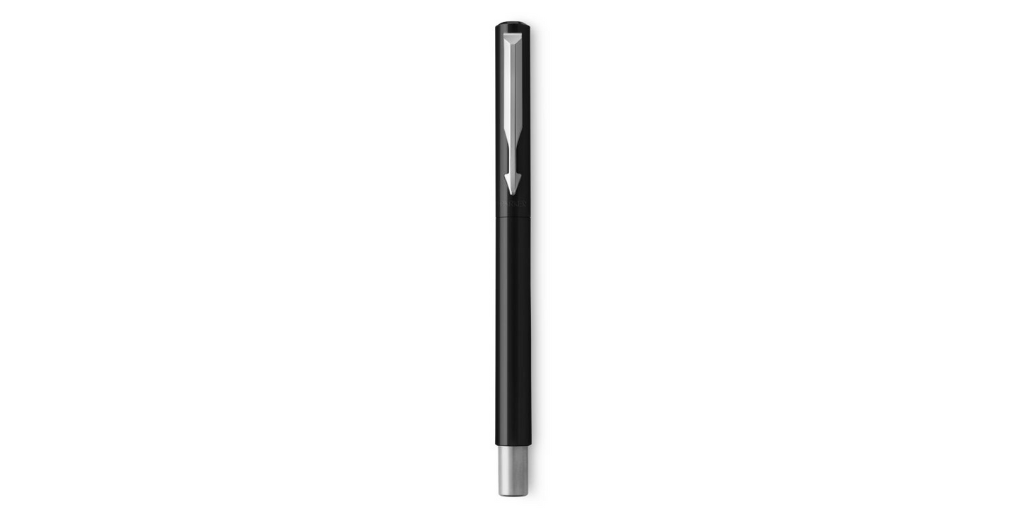 Parker Vector Fountain Pen Black/Stainless Steel Barrel Blue Ink - S0881041 - ONE CLICK SUPPLIES