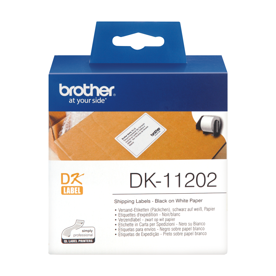 Brother Black On White Shipping Label Roll 62mm x 100mm 300 labels - DK11202 - ONE CLICK SUPPLIES