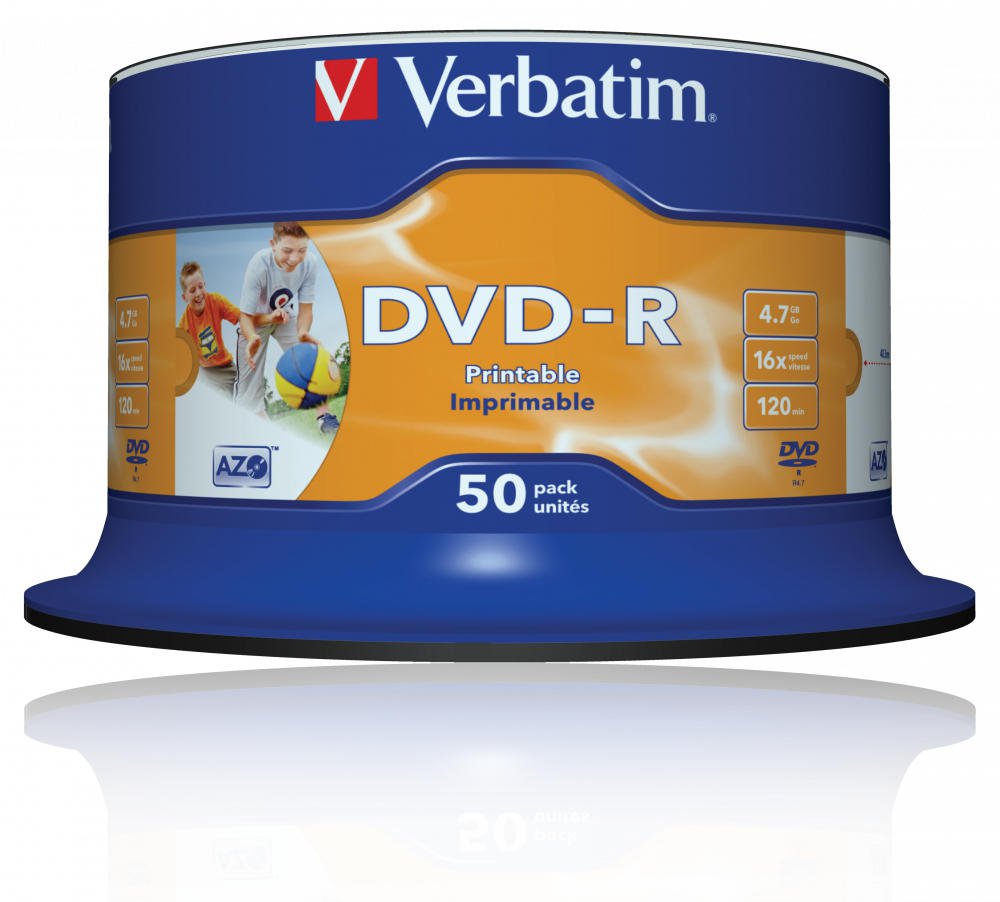 Verbatim DVD-R 4.7GB Spindle of 50 - 43533 - ONE CLICK SUPPLIES