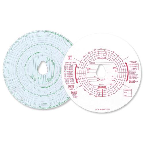 Chartwell Tachograph Discs Kienzle Dual (Pack 100) CK801/1101GZ - ONE CLICK SUPPLIES