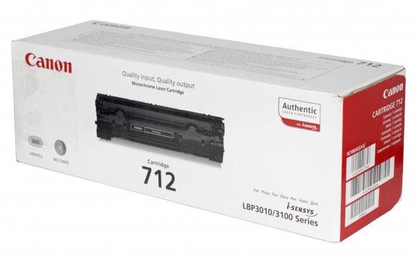 Canon 712BK Black Standard Capacity Toner Cartridge 1.5k pages - 1870B002 - ONE CLICK SUPPLIES