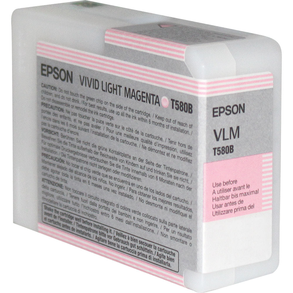 Epson T580B Light Magenta Ink Cartridge 80ml - C13T580B00 - ONE CLICK SUPPLIES