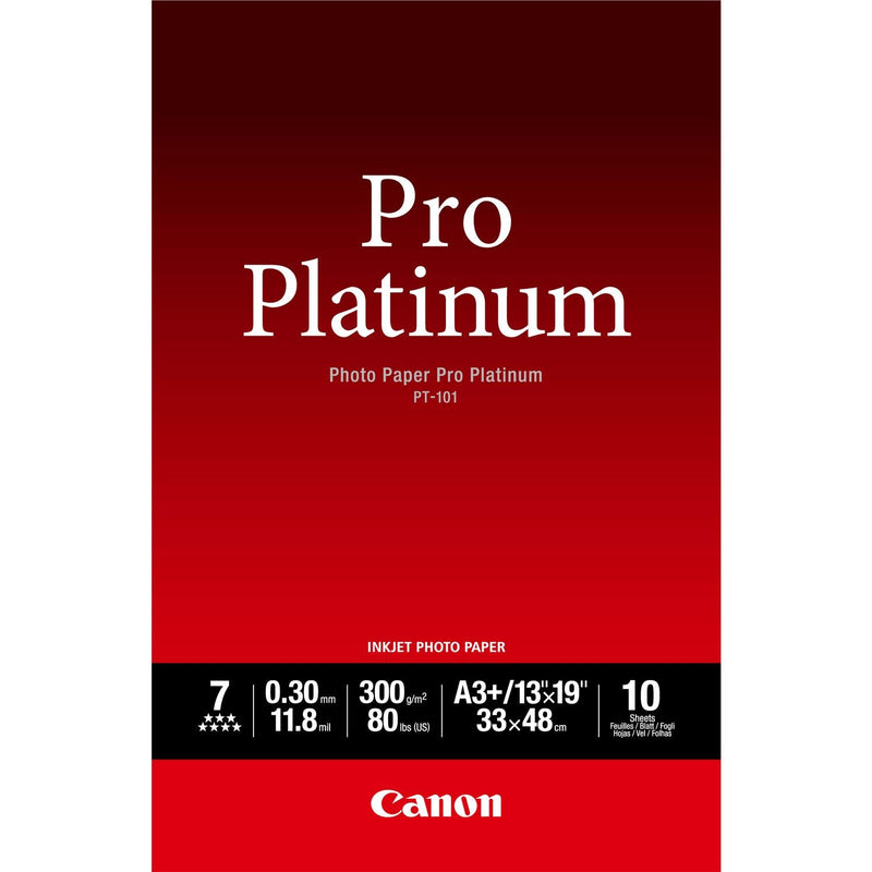 Canon PT-101 Pro Platinum A3+ Photo Paper 10 sheets - 2768B018 - ONE CLICK SUPPLIES