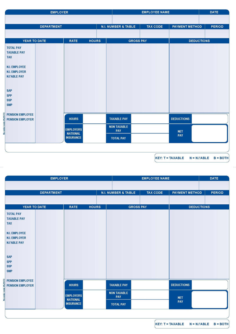 Iris Compatible A4 2 Per Sheet Payslip (Pack 1000) FY95 - ONE CLICK SUPPLIES