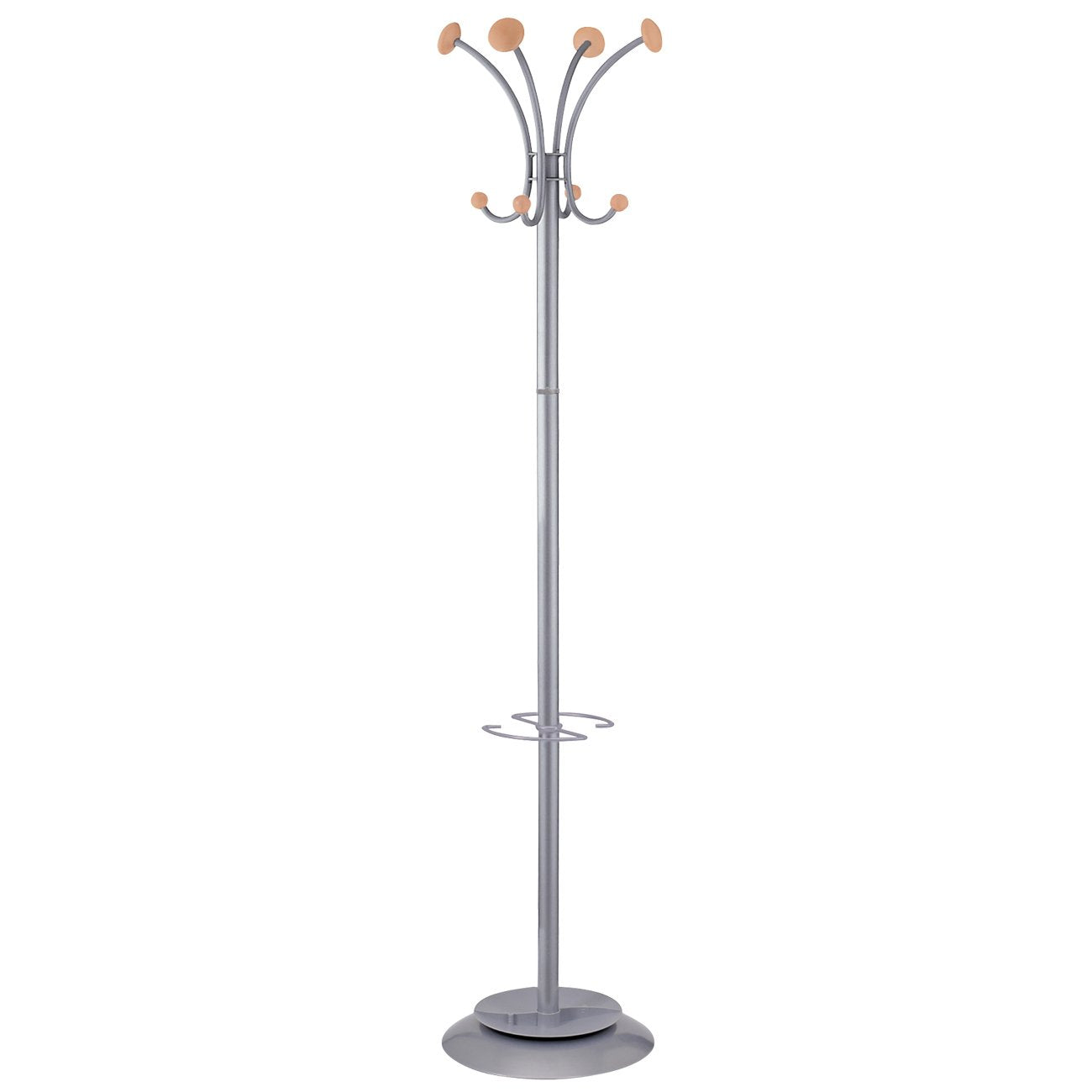 Alba Vienna Coat Stand 8 Pegs Wood and Silver PMVIENA - ONE CLICK SUPPLIES