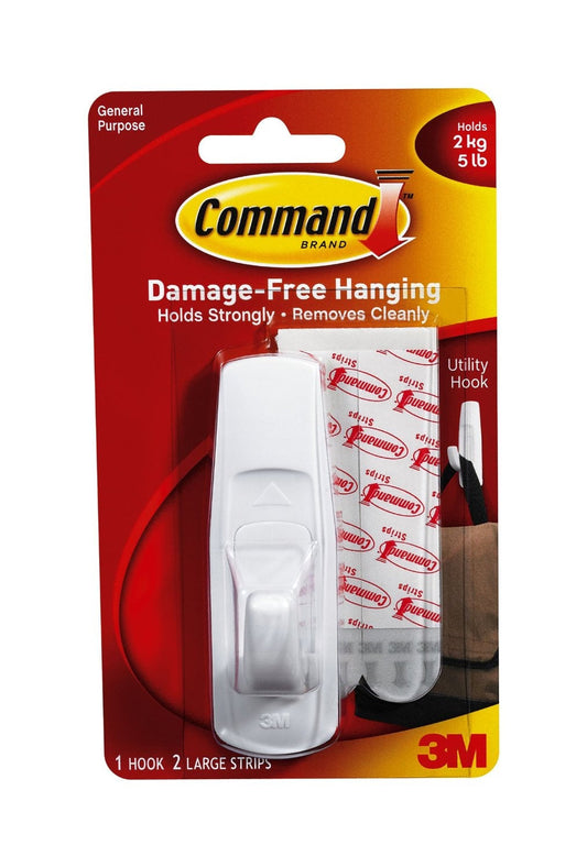 3M Command Adhesive Hook Large White 17003 - 7100134221 - ONE CLICK SUPPLIES