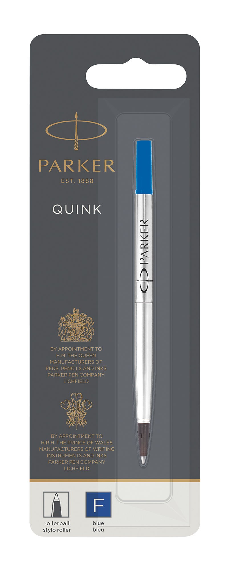 Parker Quink Rollerball Refill for Rollerball Pens Fine Blue (Single Refill) - 1950322 - ONE CLICK SUPPLIES