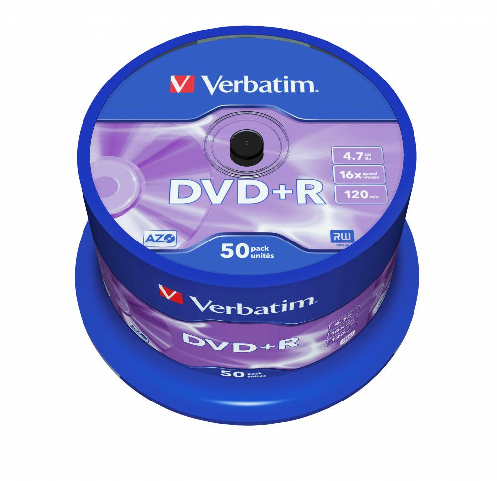 Verbatim DVD Plus R Non Printable Spindle of 50 - 43550 - ONE CLICK SUPPLIES