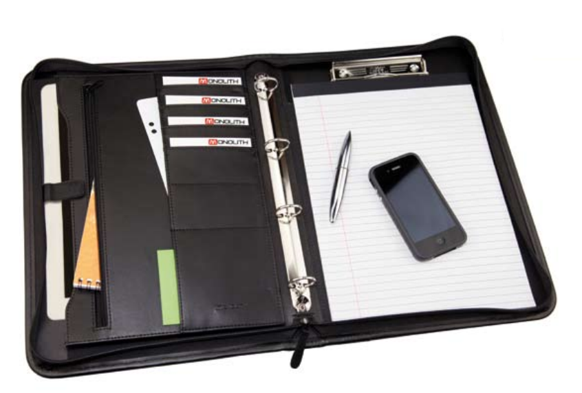 Monolith A4 Conference Folder and Pad Clip Leather Look Black 2926 - ONE CLICK SUPPLIES