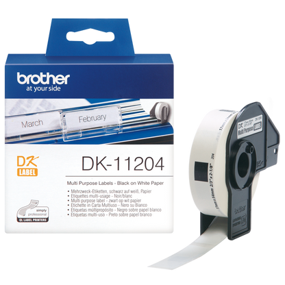 Brother Multi Purpose Label Roll 17mm x 52mm 400 labels - DK11204 - ONE CLICK SUPPLIES