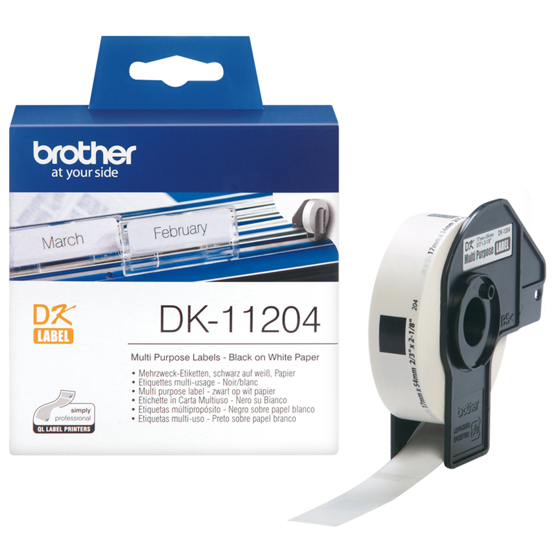 Brother Multi Purpose Label Roll 17mm x 52mm 400 labels - DK11204 - ONE CLICK SUPPLIES