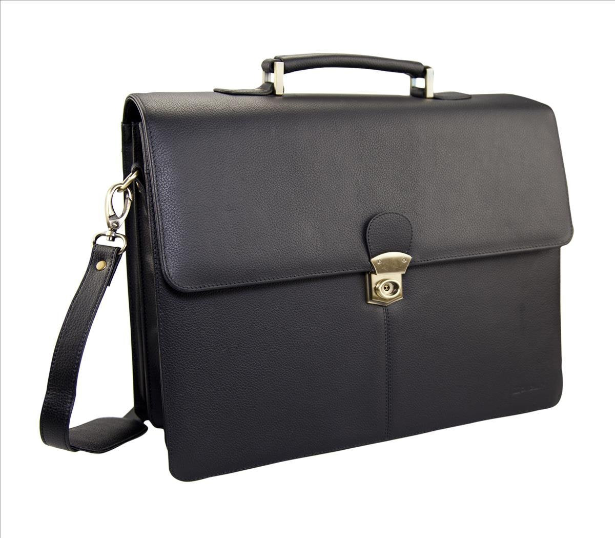 Monolith Leather Briefcase Black 3193 - ONE CLICK SUPPLIES