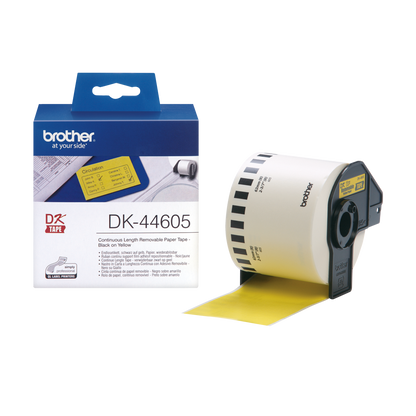 Brother Yellow Removable Paper 62mm x 30.5m - DK44605 - ONE CLICK SUPPLIES