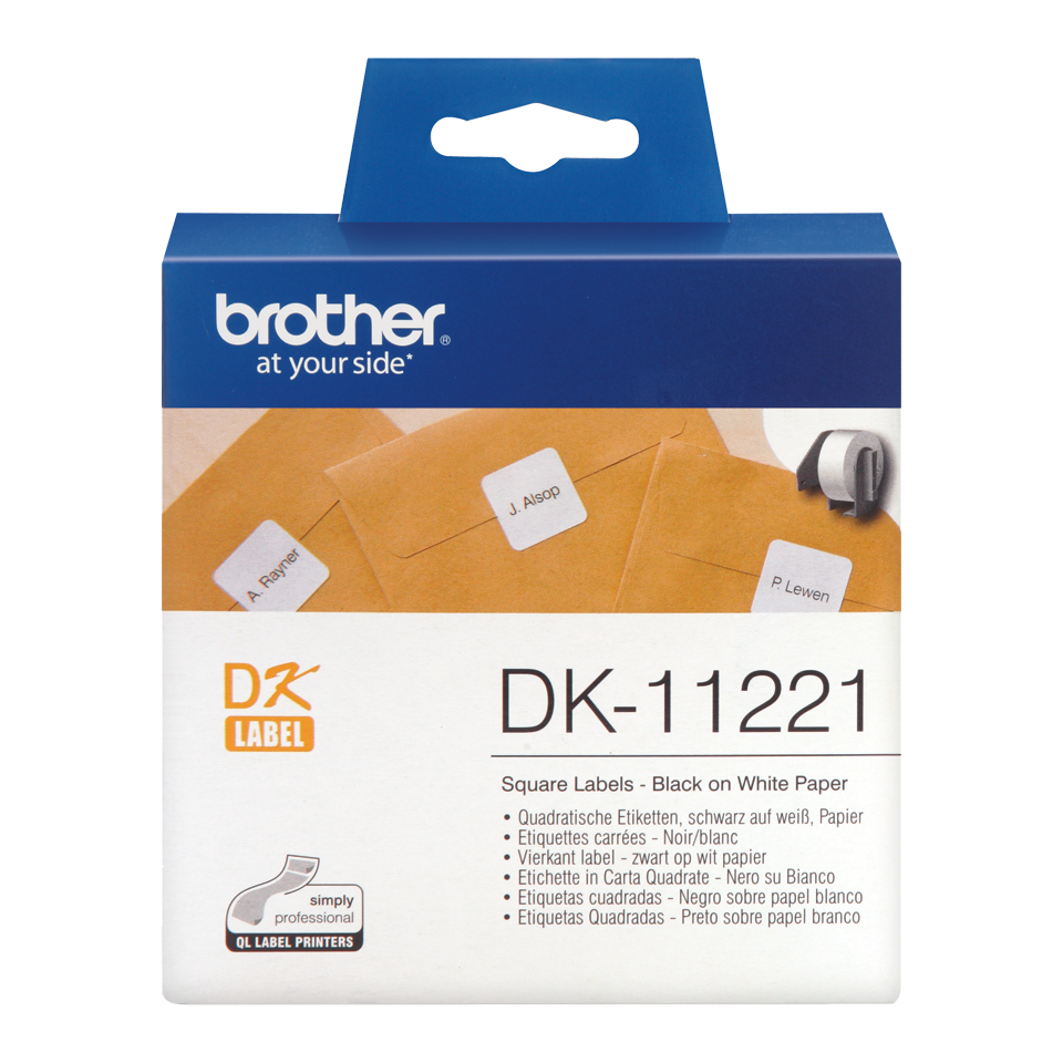 Brother Square Paper Label Roll 23mm x 23mm 1000 labels - DK11221 - ONE CLICK SUPPLIES