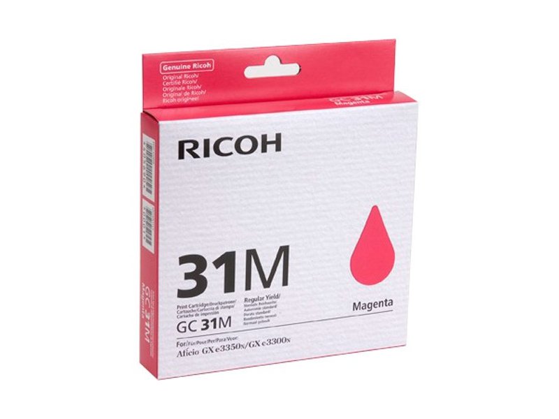 Ricoh GC31M Magenta Standard Capacity Gel Ink Cartridge 1.56k pages for GXE3350N - 405690 - ONE CLICK SUPPLIES