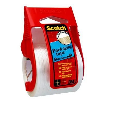 Scotch Fibre Reinforced 48mm x 9m Tape (1 Roll) in Hand Dispenser White 7000048101 - ONE CLICK SUPPLIES